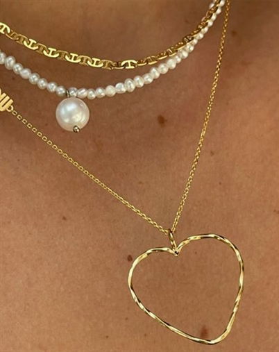 Funky Heart Vedhæng - Guldfarvet 