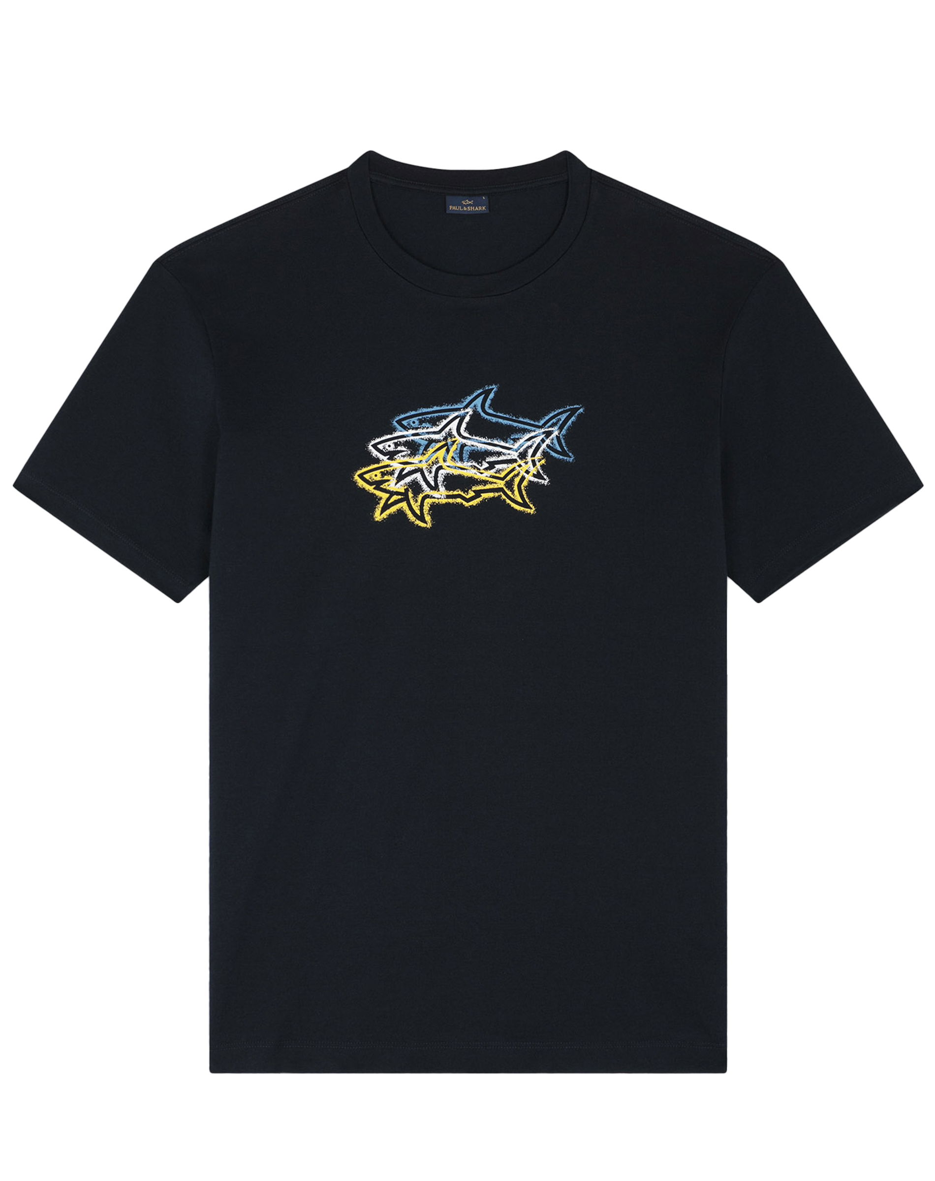 Multicolor Shark Print T-shirt