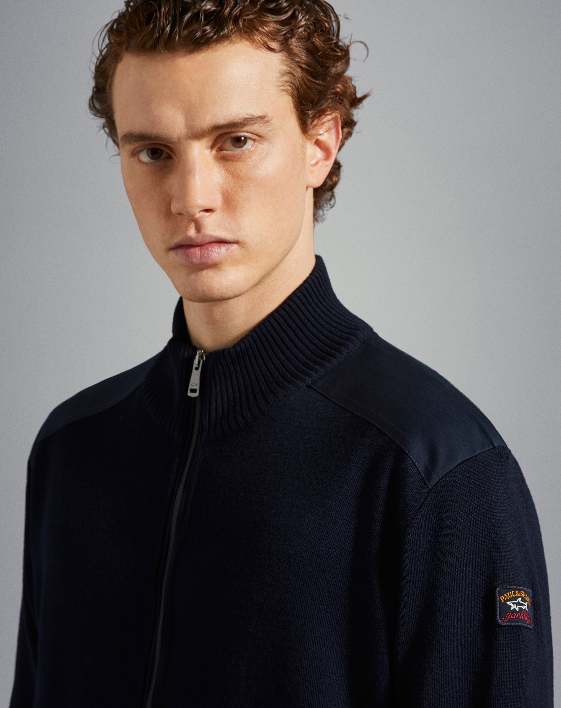 Full Zip Iconic Badge Knit Cardigan