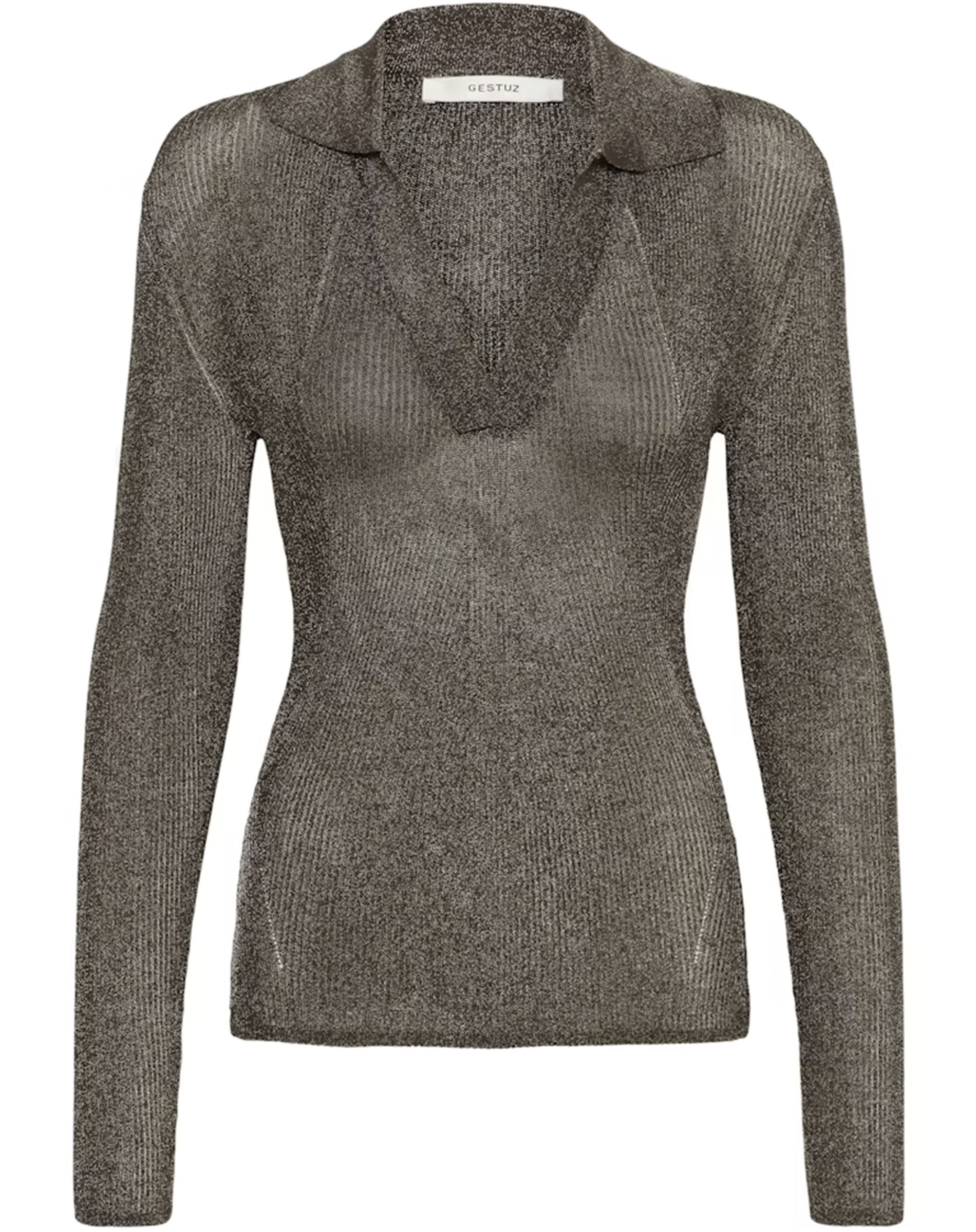 GZSilvi Polo Top - Warm Grey Metallic