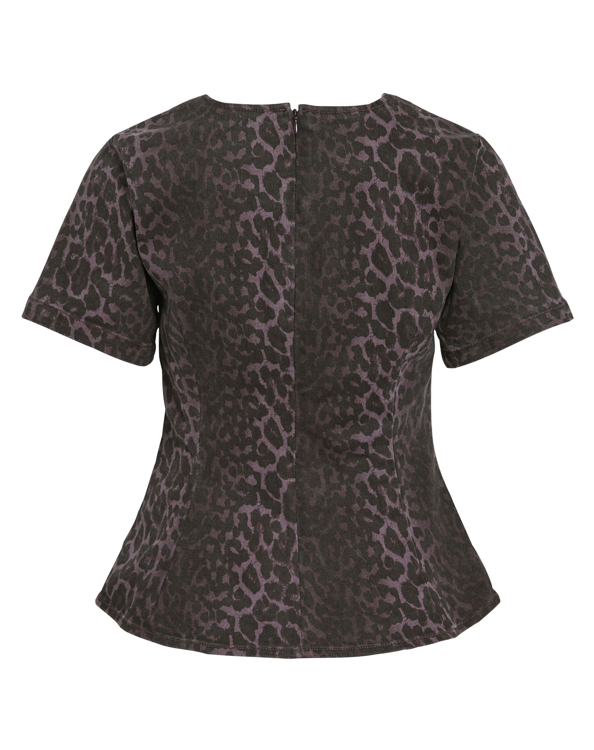 ViChia Sinched Waist Bluse - Fig Leopard 