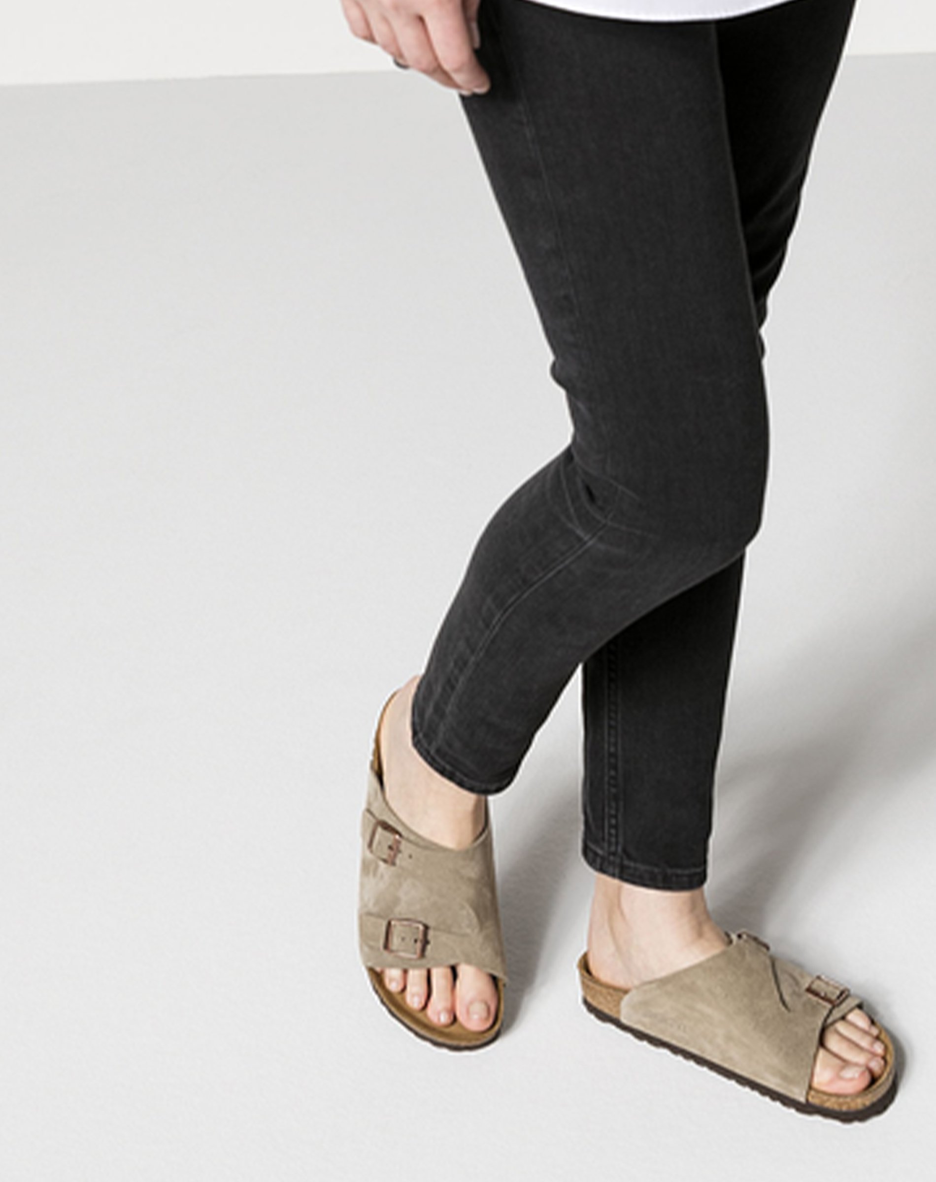 Zürich Suede Leather Sandal - Taupe