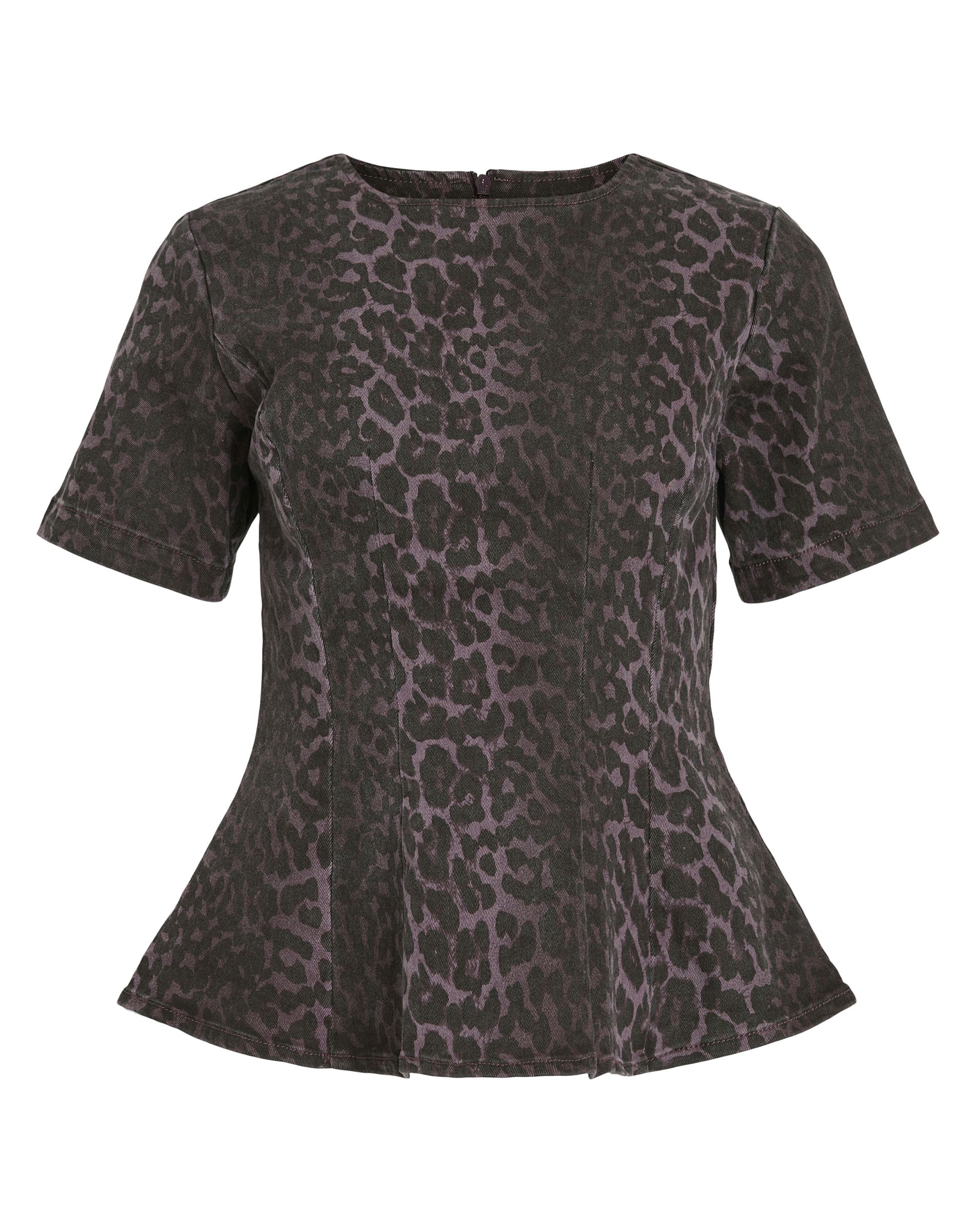 ViChia Sinched Waist Bluse - Fig Leopard 