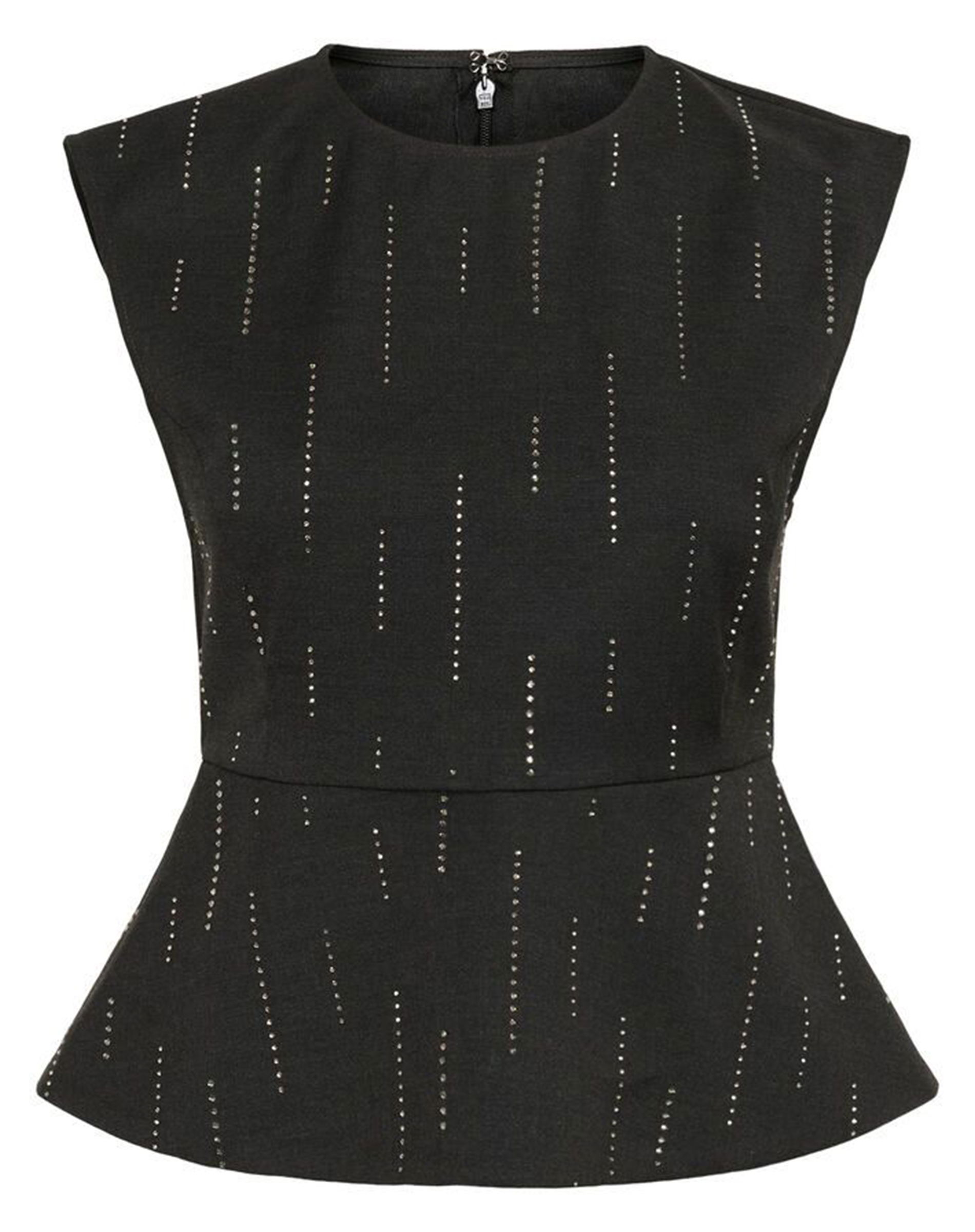 GZAdira Peplum Top - Dark Grey Melange