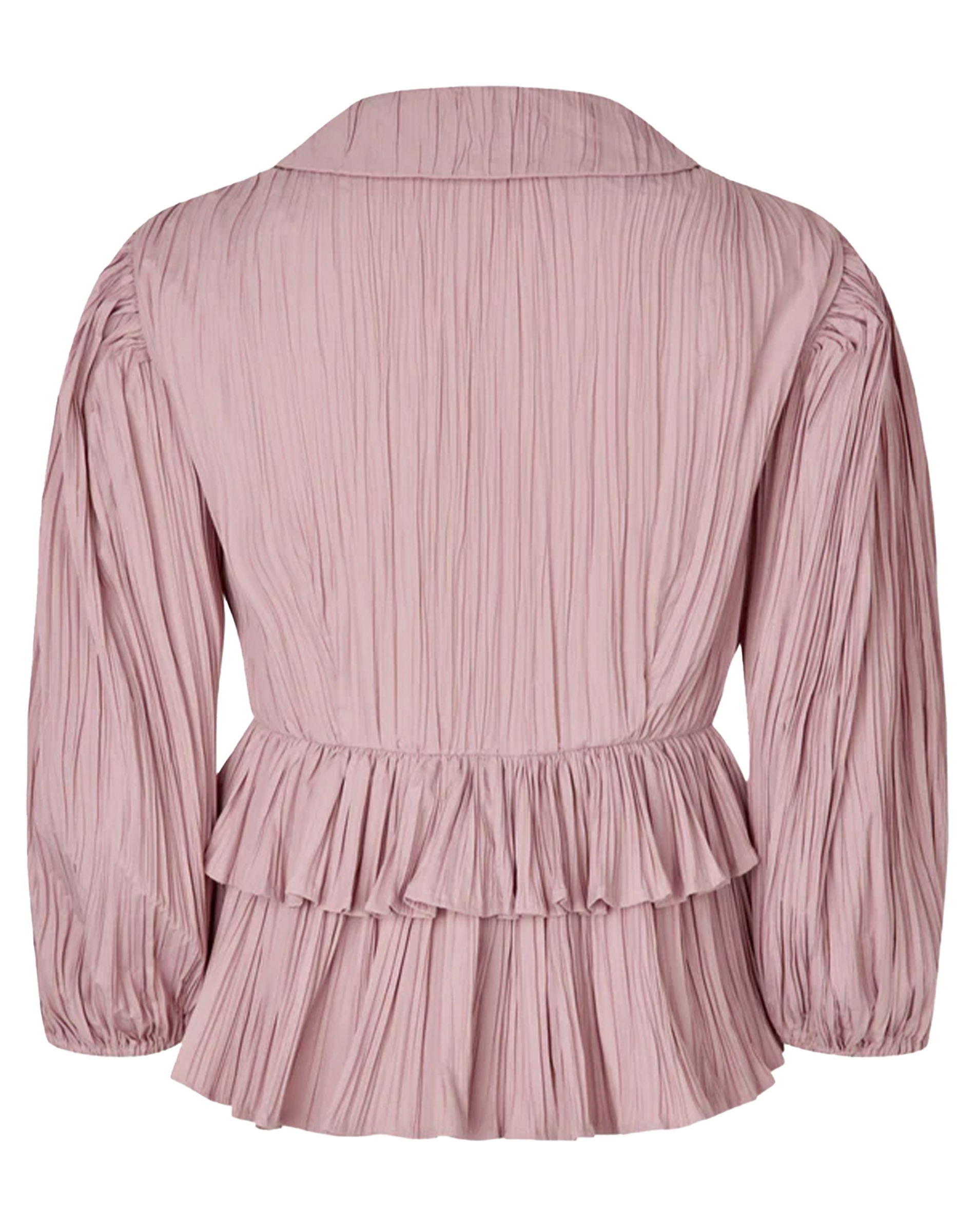 Balloon Sleeve Tie Bluse - Pink Nectar