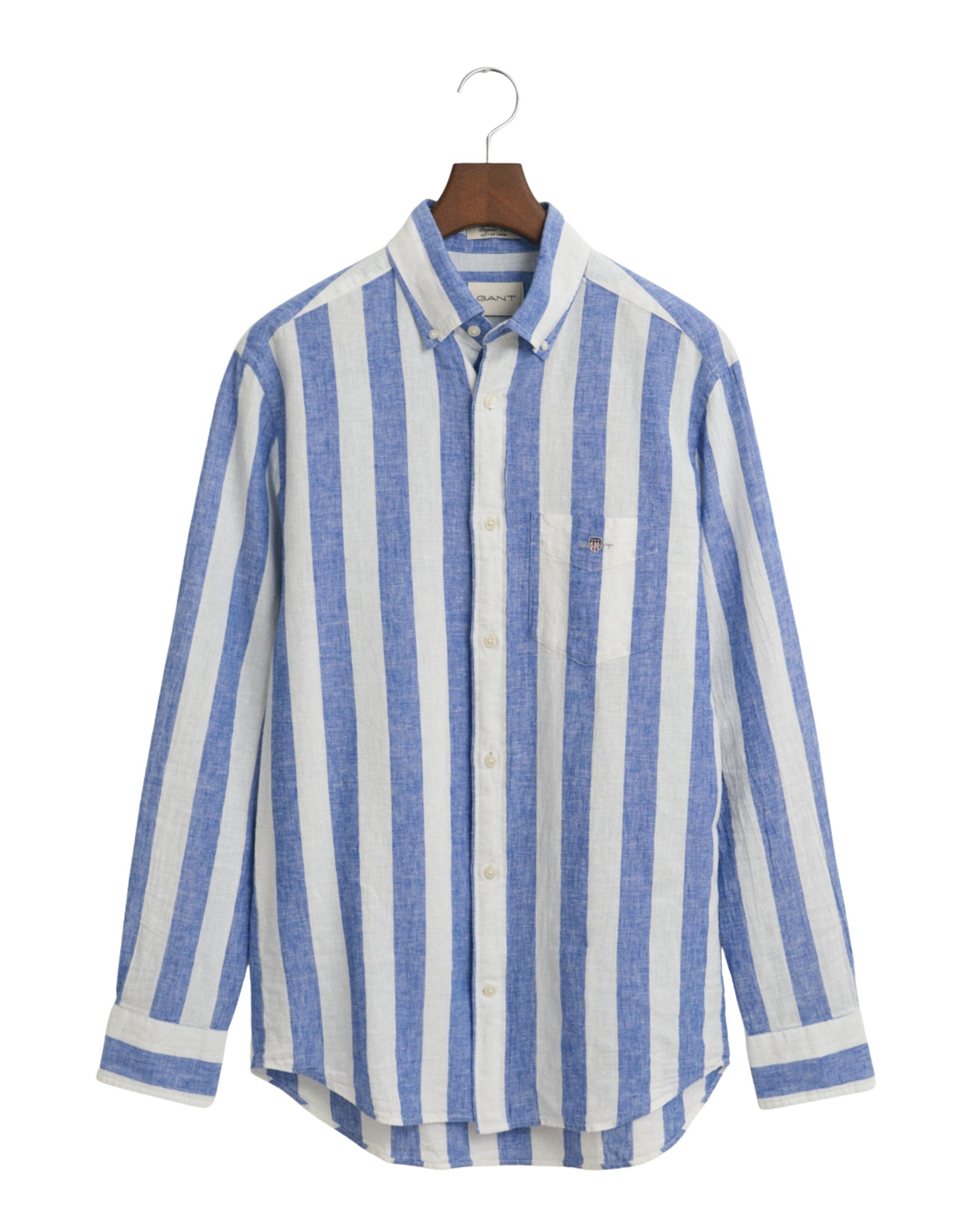 Regular Linen Stripe Skjorte 