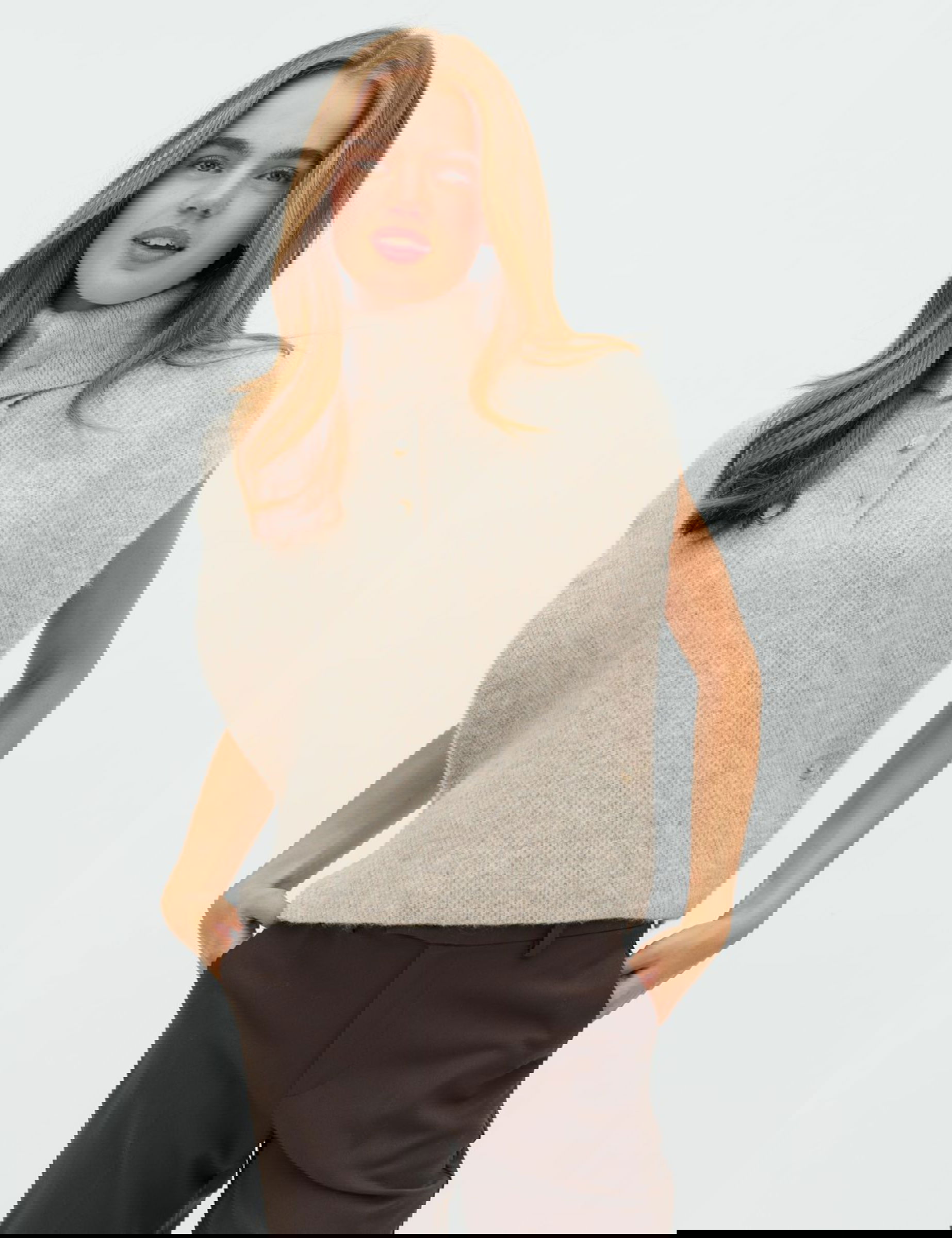 Tristiana-M Scarf - Light Taupe Melange