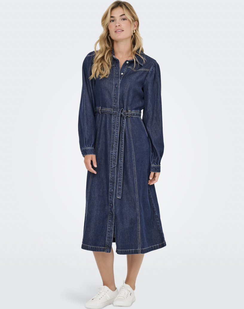 OnlJulie Denim Kjole - Dark Blue Denim