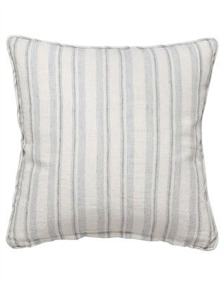 Lilly Stripe Linen Pude - Stream - 50 x 50 Cm