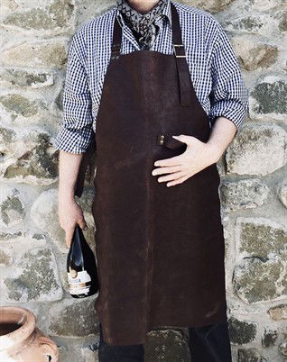 Forklæde 100% Kernelæder - Sort