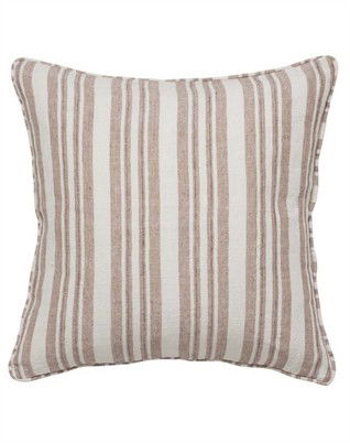Lilly Stripe Linen Pude - Magnolia - 50 x 50 Cm
