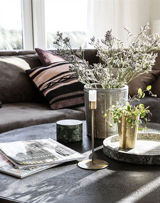 Lysestage Antik - Messing