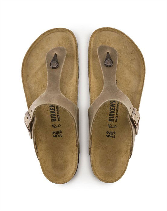 Gizeh Oiled Leather Sandal - Tabacco Brown