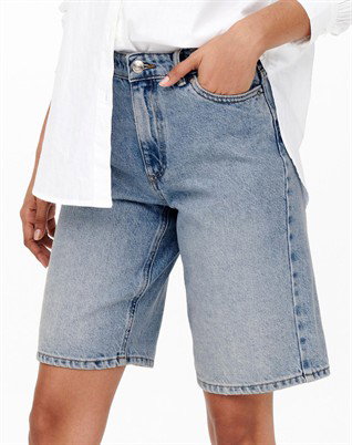 Only - Sonny Wide Shorts - Light Blue Denim