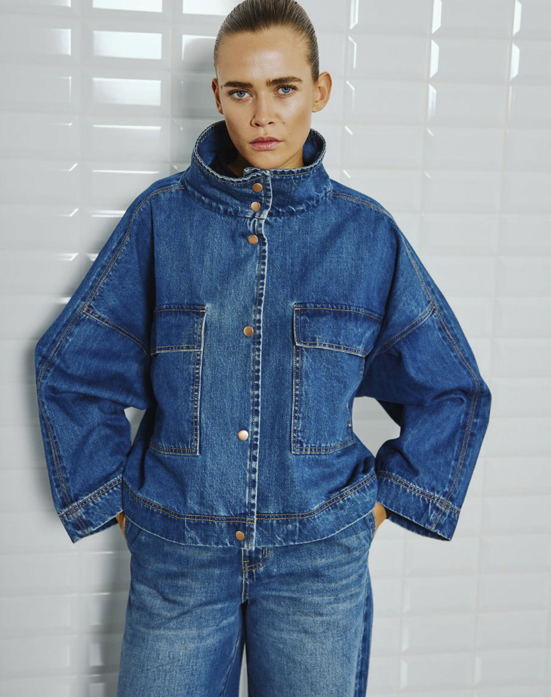 Peyton WBL Denim Jakke - Horizon Blue Denim