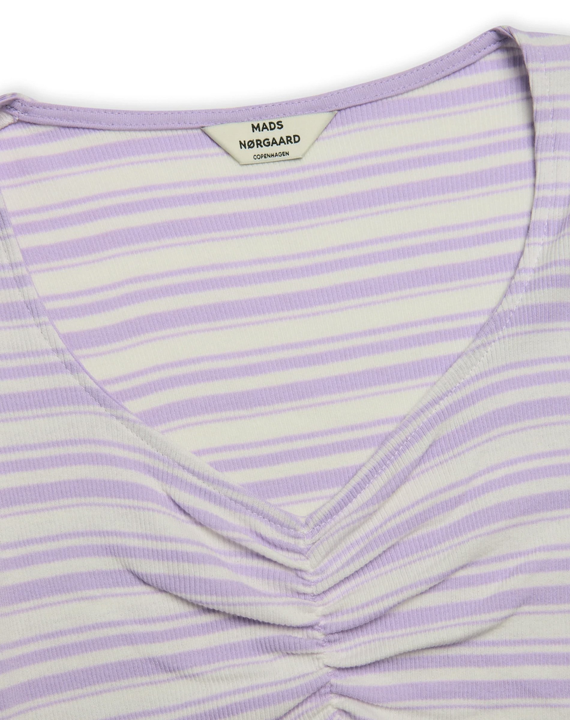 Mads Nørgaard Cotton Stripe Tina T-shirt i Hvid til Kvinder -