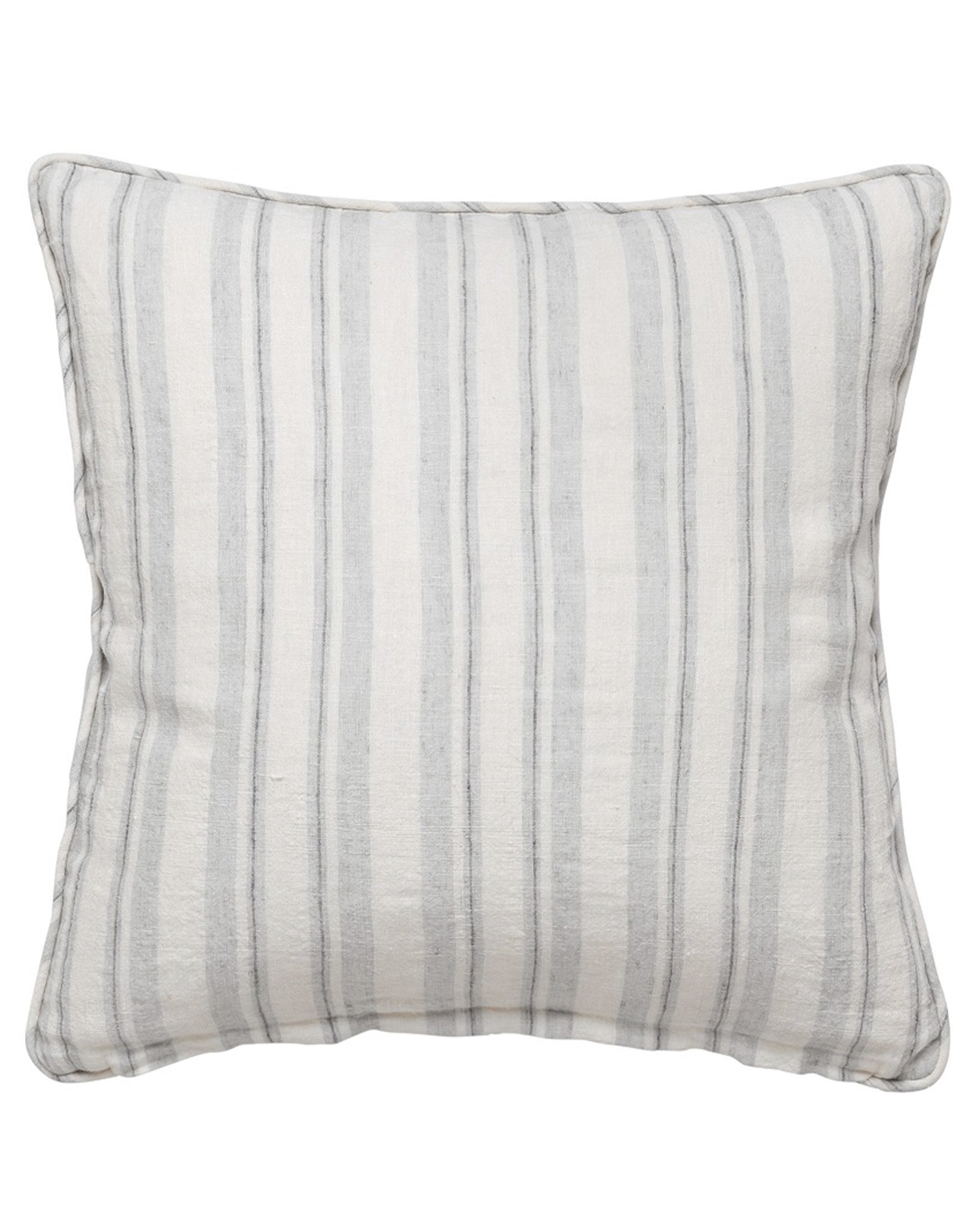 Lilly Stripe Linen Pude - Stream - 50 x 50 Cm